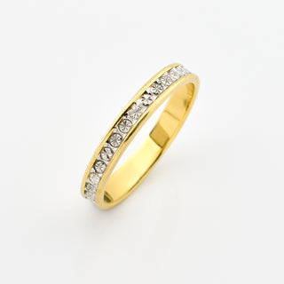 Ring aus 750 Gelb- und Weißgold, nachhaltiger second hand Schmuck perfekt aufgearbeitet