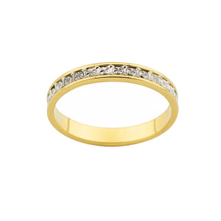 Ring aus 750 Gelb- und Weißgold, nachhaltiger second hand Schmuck perfekt aufgearbeitet