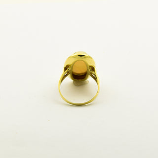 Ring aus 585 Gelbgold mit Opal, nachhaltiger second hand Schmuck perfekt aufgearbeitet