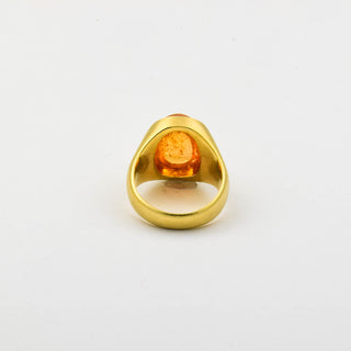 Ring aus 585 Gelbgold mit Topas, nachhaltiger second hand Schmuck perfekt aufgearbeitet