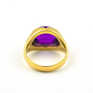 Ring aus 585 Gelbgold mit Amethyst, nachhaltiger second hand Schmuck perfekt aufgearbeitet