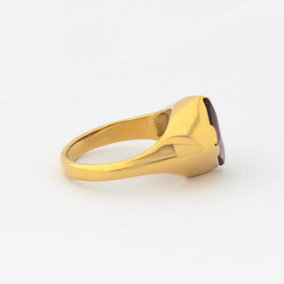 Ring aus 585 Gelbgold mit Amethyst, hochwertiger second hand Schmuck perfekt aufgearbeitet