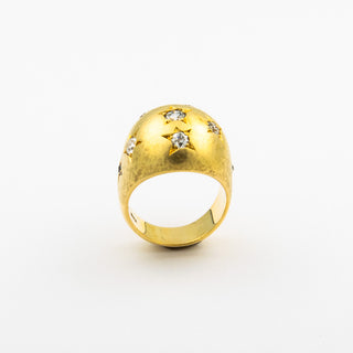 Brillantring aus 585 Gelbgold, nachhaltiger second hand Schmuck perfekt aufgearbeitet