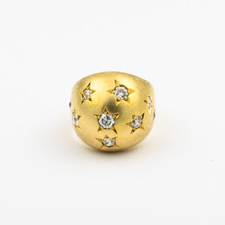 Brillantring aus 585 Gelbgold, nachhaltiger second hand Schmuck perfekt aufgearbeitet