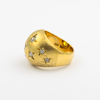 Brillantring aus 585 Gelbgold, nachhaltiger second hand Schmuck perfekt aufgearbeitet