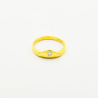 Ring aus 585 Gelbgold mit Brillant, nachhaltiger second hand Schmuck perfekt aufgearbeitet