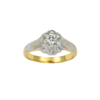 Brillantring aus 585 Gelbgold, nachhaltiger second hand Schmuck perfekt aufgearbeitet