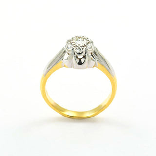 Brillantring aus 585 Gelbgold, nachhaltiger second hand Schmuck perfekt aufgearbeitet