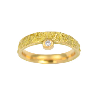 Brillantring aus 750 Gelbgold, nachhaltiger second hand Schmuck perfekt aufgearbeitet