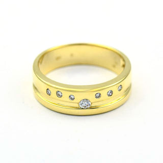 Brillantring aus 585 Gelbgold, nachhaltiger second hand Schmuck perfekt aufgearbeitet