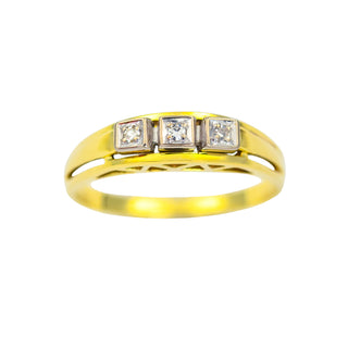 Brillantring aus 585 Gelbgold, nachhaltiger second hand Schmuck perfekt aufgearbeitet