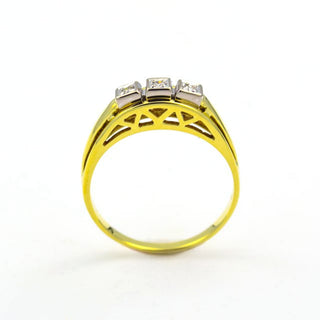 Brillantring aus 585 Gelbgold, nachhaltiger second hand Schmuck perfekt aufgearbeitet