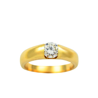 Brillantring aus 750 Gelbgold, nachhaltiger second hand Schmuck perfekt aufgearbeitet