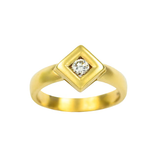 Brillantring aus 585 Gelbgold, nachhaltiger second hand Schmuck perfekt aufgearbeitet