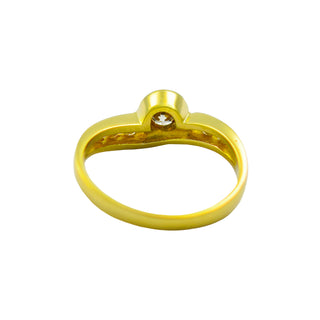 Brillantring aus 585 Gelbgold, nachhaltiger second hand Schmuck perfekt aufgearbeitet