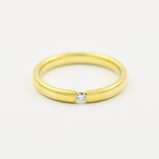 Brillantring aus 585 Gelbgold, nachhaltiger second hand Schmuck perfekt aufgearbeitet