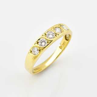 Brillantring aus 585 Gelbgold, nachhaltiger second hand Schmuck perfekt aufgearbeitet