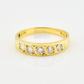 Brillantring aus 585 Gelbgold, nachhaltiger second hand Schmuck perfekt aufgearbeitet