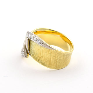 Brillantring aus 585 Gelb- und Weißgold, nachhaltiger second hand Schmuck perfekt aufgearbeitet