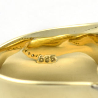 Brillantring aus 585 Gelb- und Weißgold, nachhaltiger second hand Schmuck perfekt aufgearbeitet