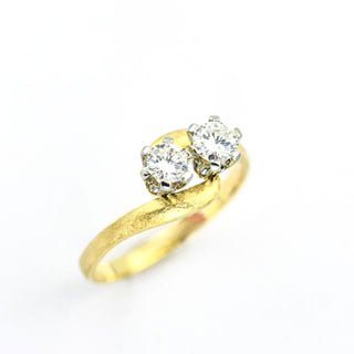 Brillantring aus 750 Gelbgold, nachhaltiger second hand Schmuck perfekt aufgearbeitet