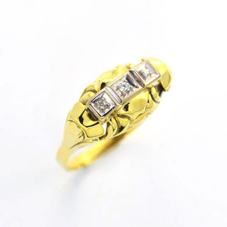Brillantring aus 585 Gelbgold, nachhaltiger second hand Schmuck perfekt aufgearbeitet