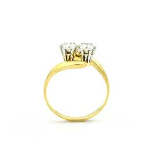 Brillantring aus 750 Gelbgold, nachhaltiger second hand Schmuck perfekt aufgearbeitet