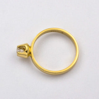 Brillantring aus 750 Gelbgold, hochwertiger second hand Schmuck perfekt aufgearbeitet