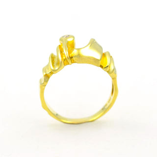Brillantring aus 585 Gelbgold, nachhaltiger second hand Schmuck perfekt aufgearbeitet