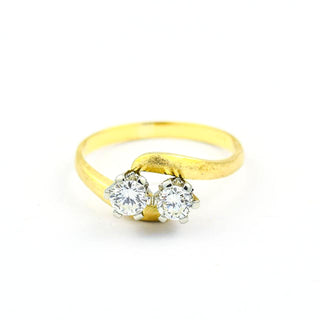 Brillantring aus 750 Gelbgold, nachhaltiger second hand Schmuck perfekt aufgearbeitet