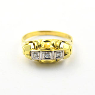 Brillantring aus 585 Gelbgold, nachhaltiger second hand Schmuck perfekt aufgearbeitet