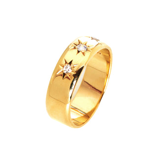 Brillantring aus 585 Gelbgold mit Diamant, nachhaltiger second hand Schmuck perfekt aufgearbeitet