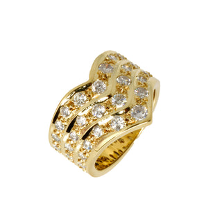 Brillantring aus 585 Gelbgold mit Diamant, nachhaltiger second hand Schmuck perfekt aufgearbeitet