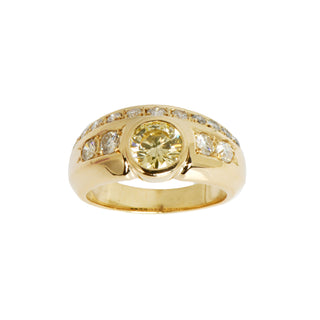Brillantring aus 585 Gelbgold mit Diamant, nachhaltiger second hand Schmuck perfekt aufgearbeitet