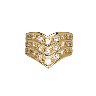 Brillantring aus 585 Gelbgold mit Diamant, nachhaltiger second hand Schmuck perfekt aufgearbeitet