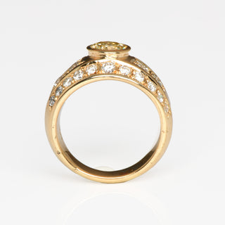 Brillantring aus 585 Gelbgold mit Diamant, nachhaltiger second hand Schmuck perfekt aufgearbeitet