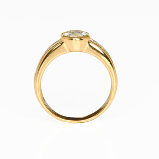 Brillantring aus 750 Gelbgold mit Diamant, nachhaltiger second hand Schmuck perfekt aufgearbeitet