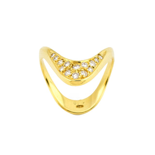 Brillantring aus 750 Gelbgold, nachhaltiger second hand Schmuck perfekt aufgearbeitet