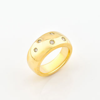 Brillantring aus 585 Gelbgold, nachhaltiger second hand Schmuck perfekt aufgearbeitet