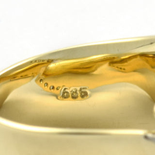 Brillantring aus 585 Gelb- und Weißgold, nachhaltiger second hand Schmuck perfekt aufgearbeitet