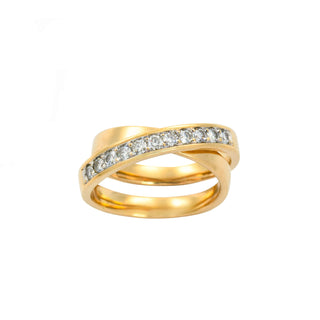 Brillantring aus 585 Gelbgold, nachhaltiger second hand Schmuck perfekt aufgearbeitet