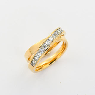 Brillantring aus 585 Gelbgold, nachhaltiger second hand Schmuck perfekt aufgearbeitet