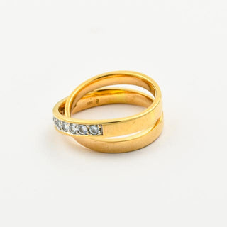 Brillantring aus 585 Gelbgold, nachhaltiger second hand Schmuck perfekt aufgearbeitet