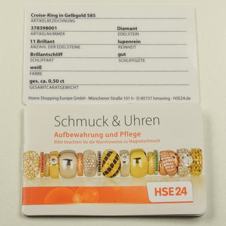 Brillantring aus 585 Gelbgold, nachhaltiger second hand Schmuck perfekt aufgearbeitet