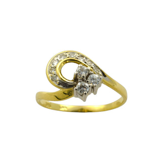 Brillantring aus 585 Gelbgold, nachhaltiger second hand Schmuck perfekt aufgearbeitet