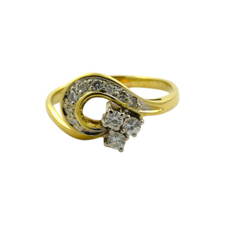 Brillantring aus 585 Gelbgold, nachhaltiger second hand Schmuck perfekt aufgearbeitet