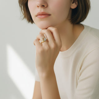 Brillantring aus 585 Gelbgold, nachhaltiger second hand Schmuck perfekt aufgearbeitet