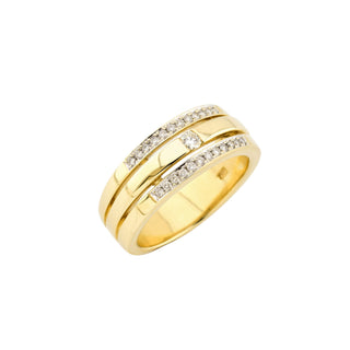 Brillantring aus 585 Gelbgold, nachhaltiger second hand Schmuck perfekt aufgearbeitet