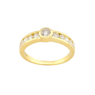 Brillantring aus 585 Gelbgold, nachhaltiger second hand Schmuck perfekt aufgearbeitet