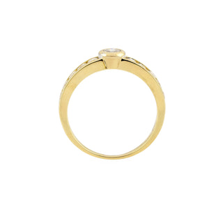 Brillantring aus 585 Gelbgold, nachhaltiger second hand Schmuck perfekt aufgearbeitet